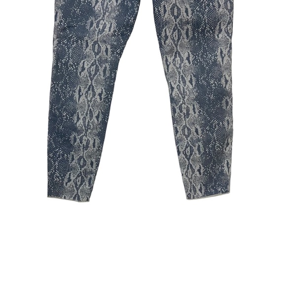 Jennifer Lopez Snakeskin High Rise Cropped Denim Jeans Blue - Picture 9 of 13